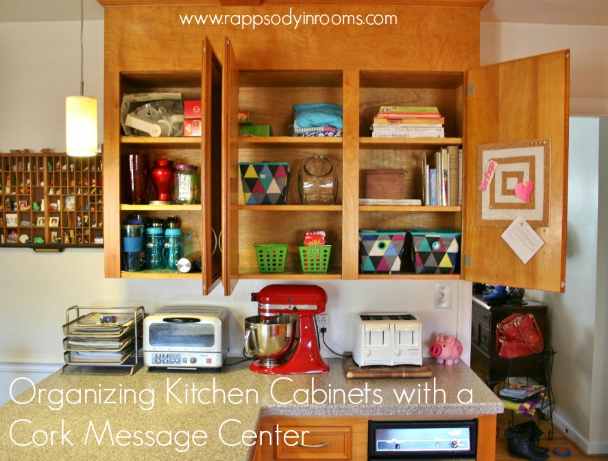 Organizing a Kitchen with Cork Message Center | www.rappsodyinrooms.com