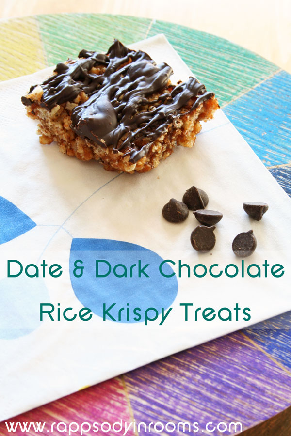 Date and Dark Chocolate Rice Krispy Treats | www.rappsodyinrooms.com