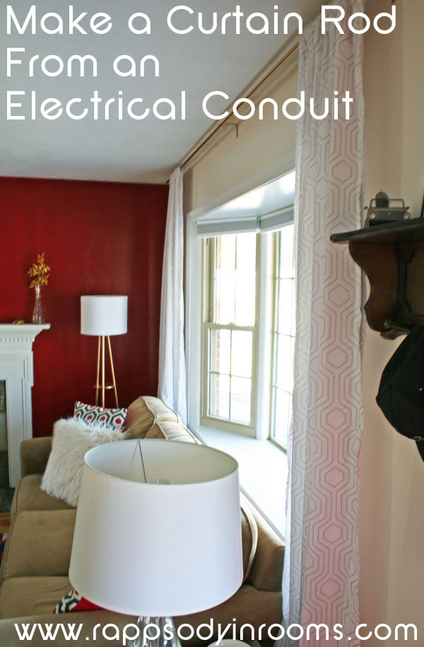 How to make a curtain rod from an electrical conduit | www.rappsodyinrooms.com