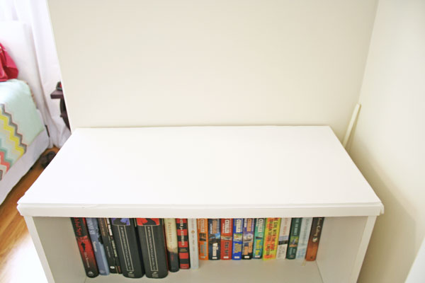 How to Make a Foam Board Bookshelf Topper | www.rappsodyinrooms.com