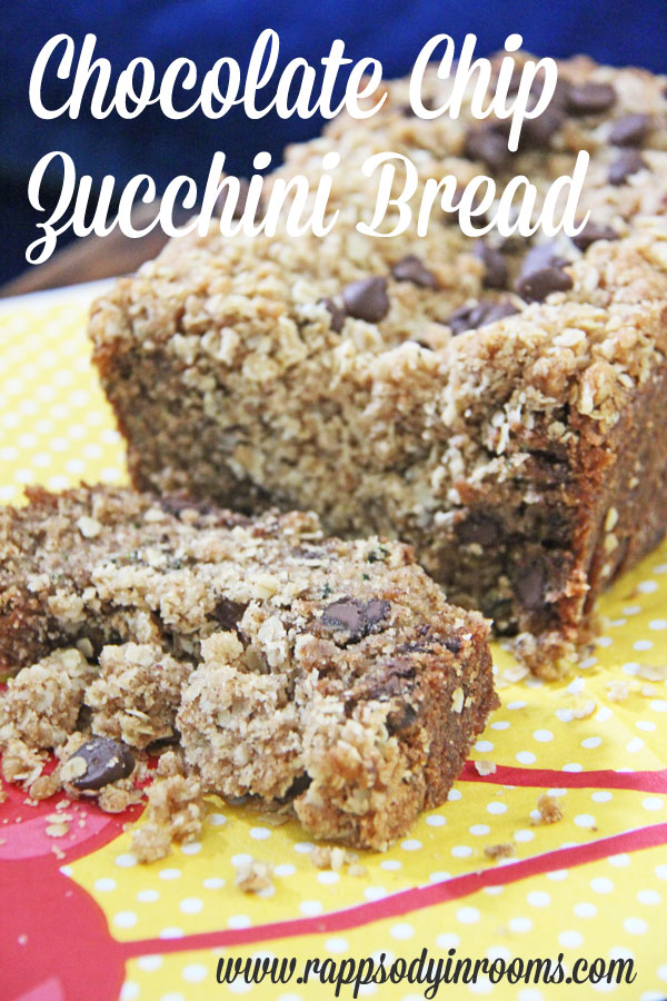 Chocolate Chip Zucchini Bread Recipe | www.rappsodyinrooms.com