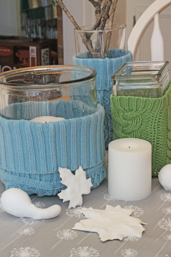 Sweater Wrapped Vases for Fall | www.rappsodyinrooms.com