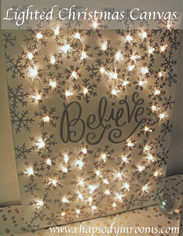 Bloggers Secret Santa: DIY Lighting Christmas Canvas | www.rhapsodyinrooms.comLighted-Christmas-Canvas-11