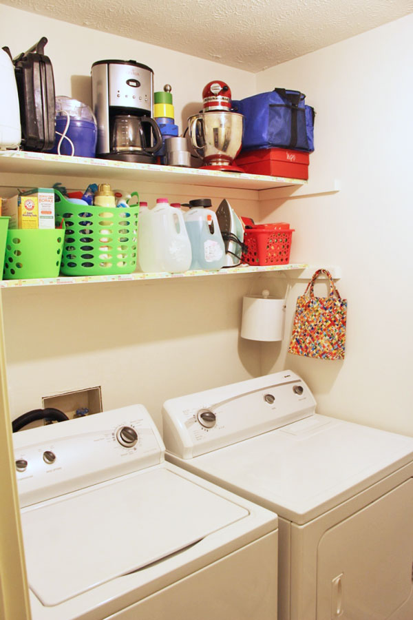 Organizing the Laundry Room with Fun Colors